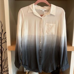 Piperlime Black and White Casual Button Down Shirt